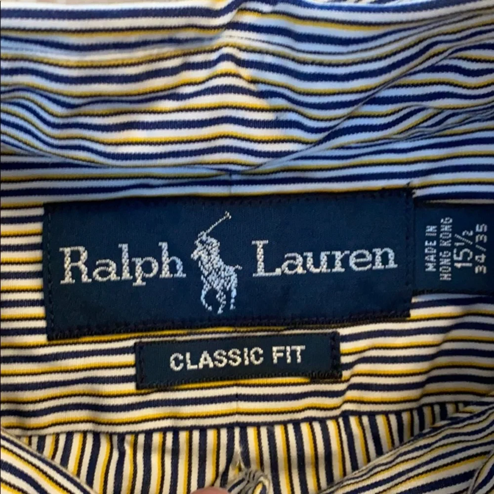 Ralph Lauren Blue/Yellow/White Button Down - Picture 3 of 3